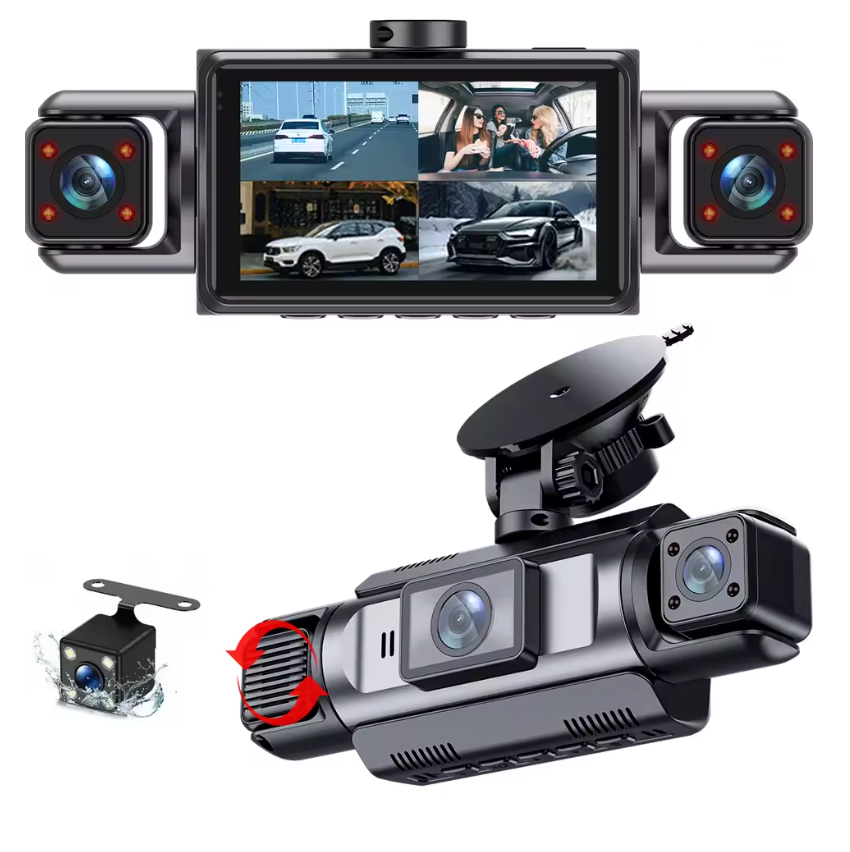 Dashcam 4 canaux surveillance stationnement 24h kit hardwire