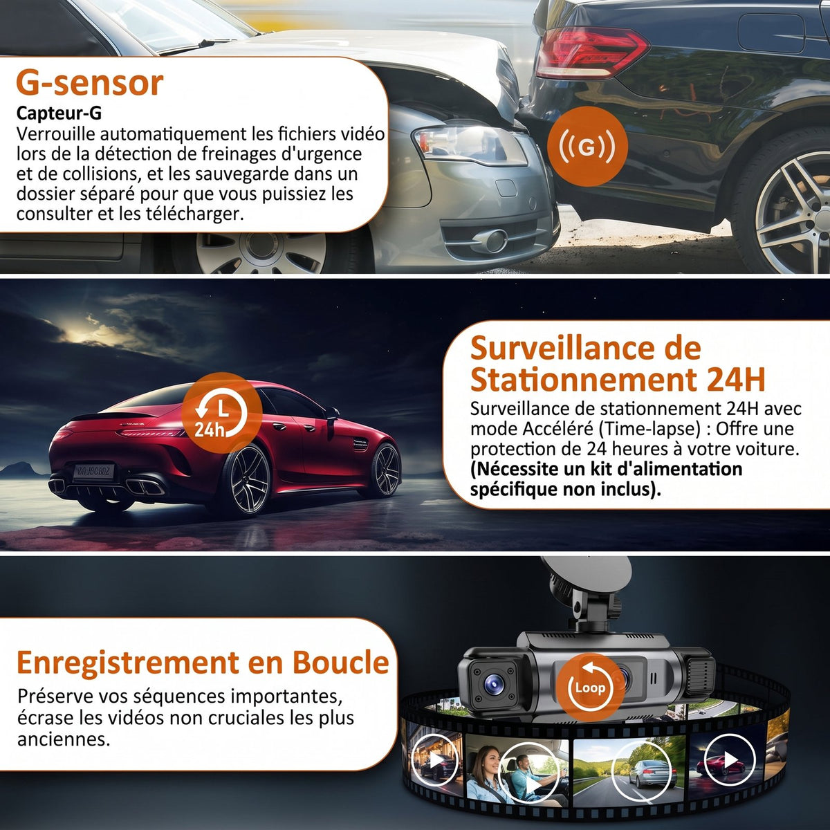 Transfert des vidéos par WiFi 6 vers l'application smartphone
