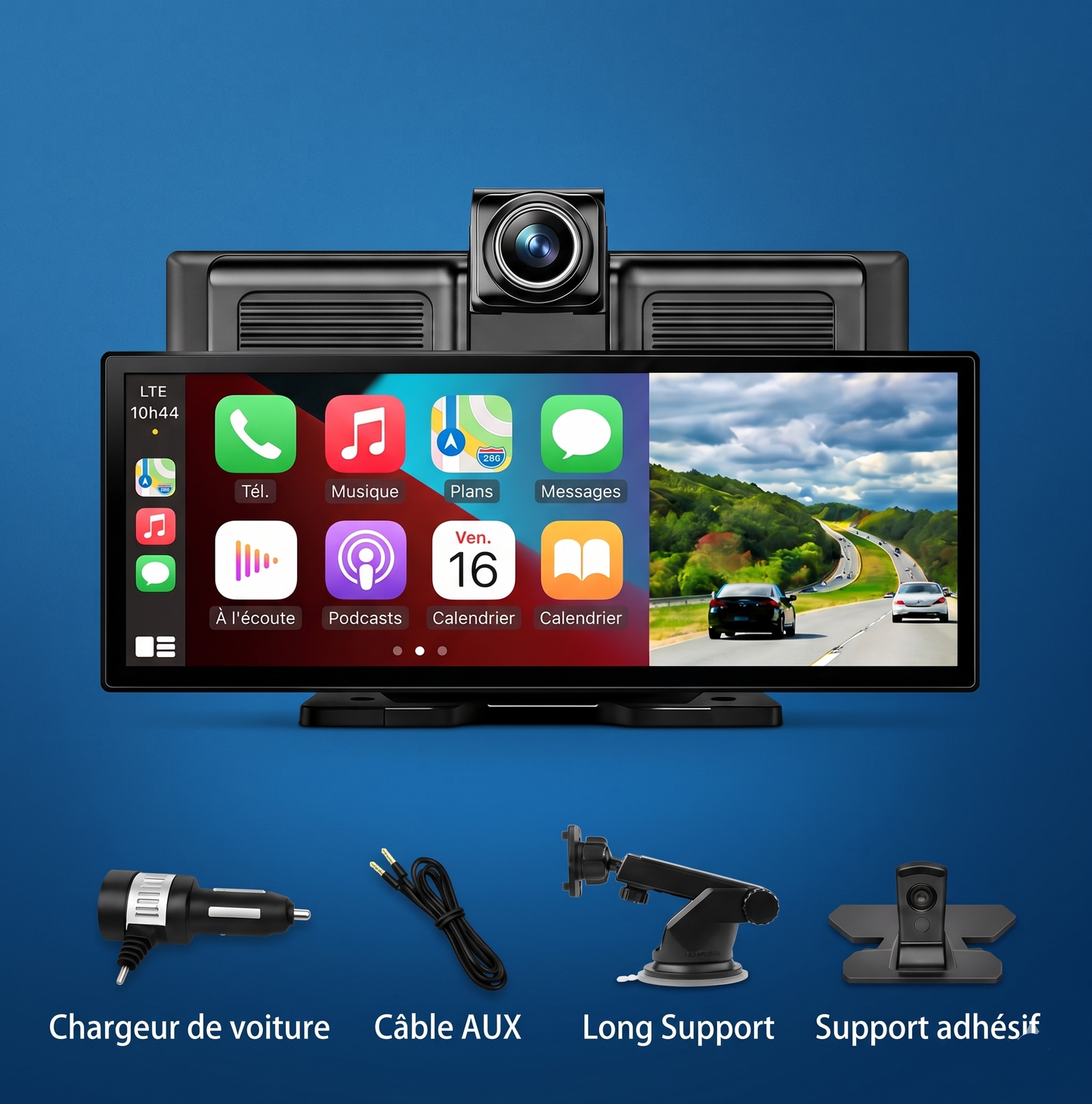 Écran CarPlay 10 pouces Android Auto WiFi GPS intégré