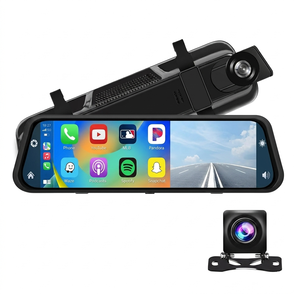 Rétroviseur CarPlay Android Auto 10 pouces écran tactile — MyCarConnect