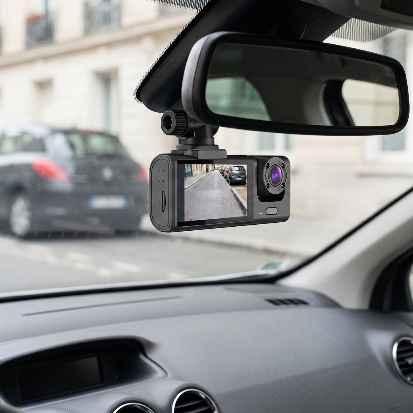 Dashcam 3 canaux carte SD 64 Go incluse prêt à l’emploi