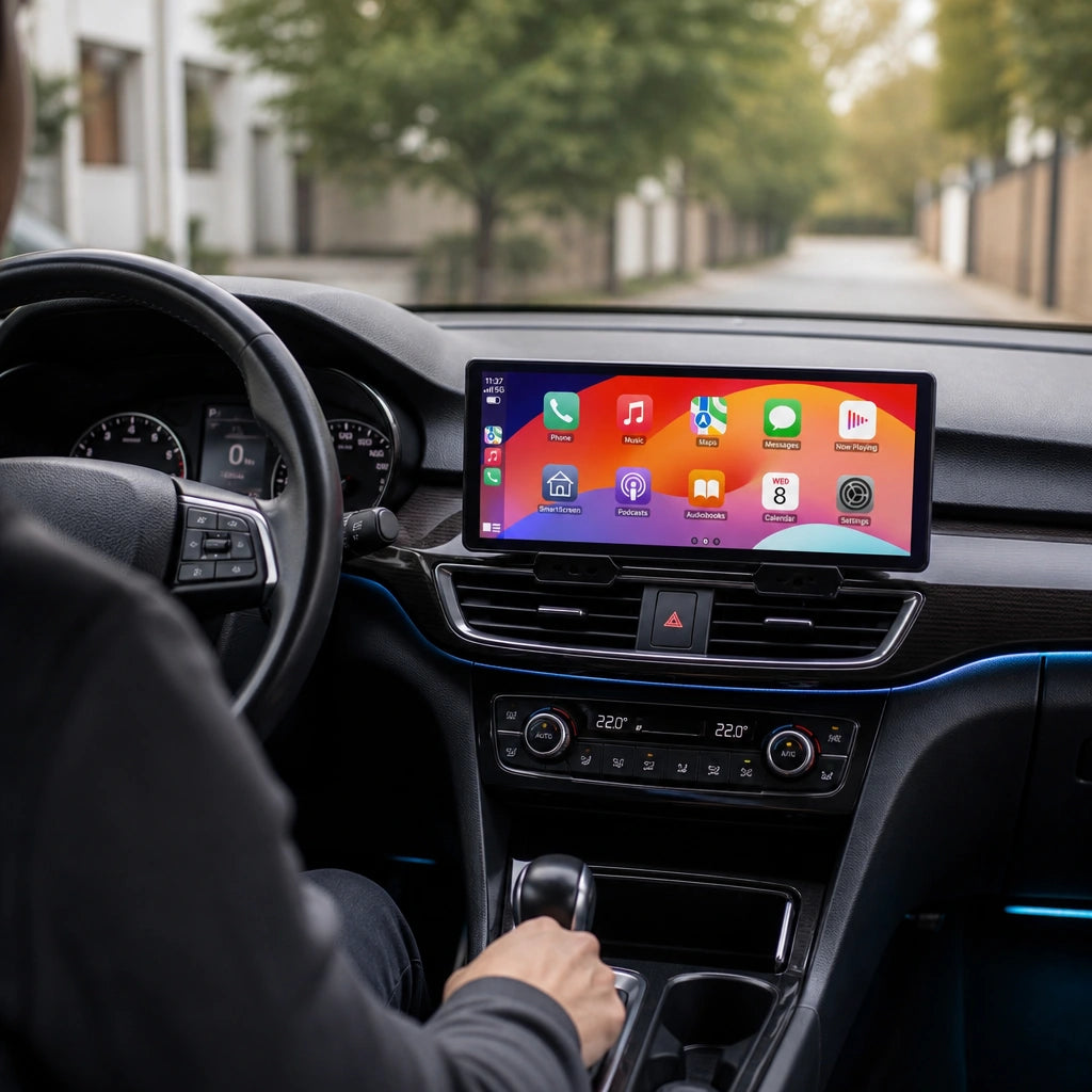 Dashcam 4K UHD intégrée à l'écran CarPlay, objectif grand angle 170°