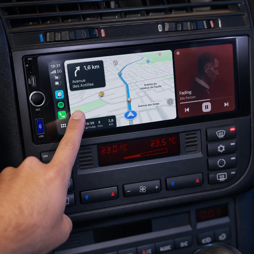 Façade double DIN 178 x 100 mm de l'autoradio CarPlay 6,86 pouces